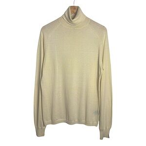 CLUB MONACO Men’s Cashmere Blend Turtleneck Sweater Cream L